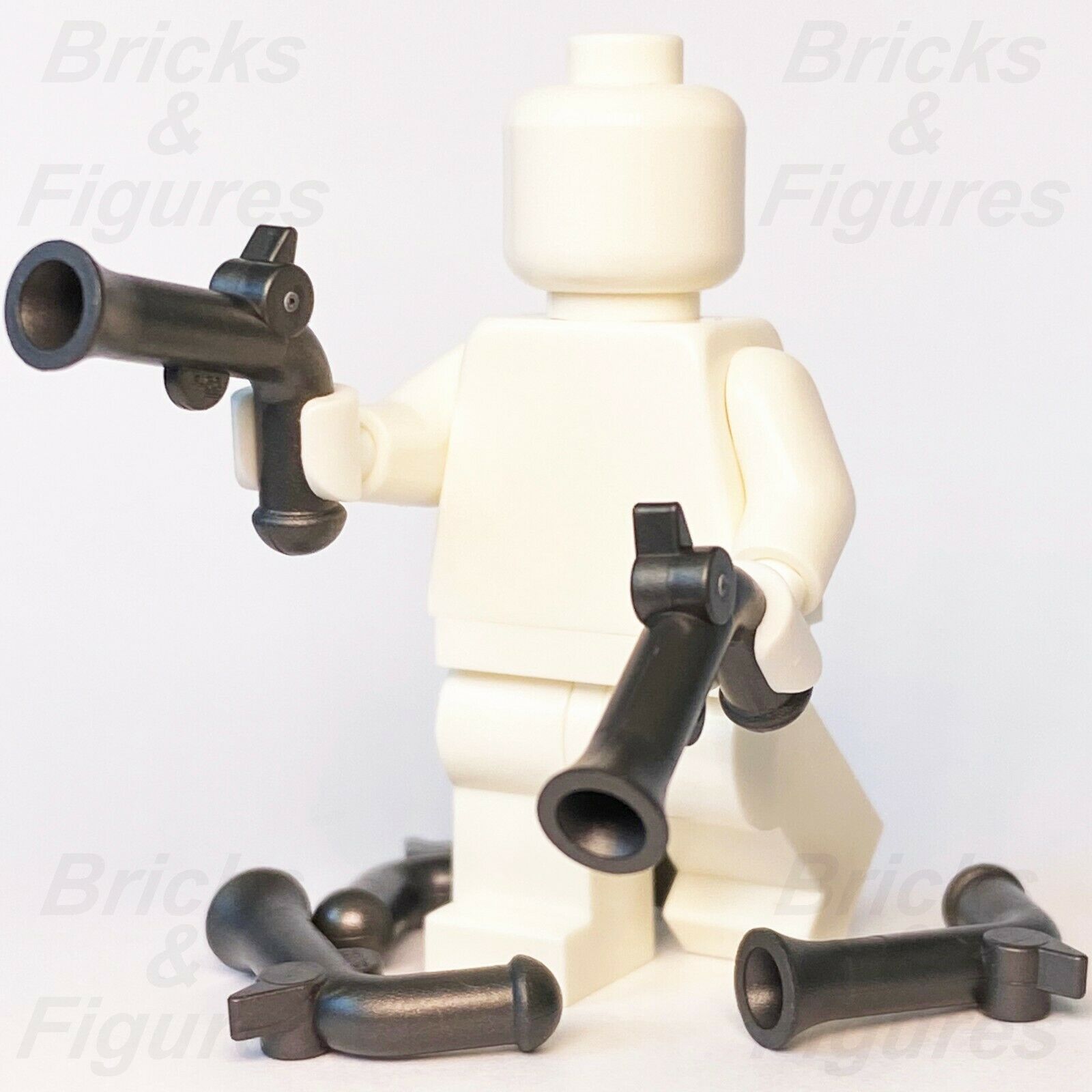 5 x Pirates LEGO パール ダークグレー フリントロック ピストルガン ミニフィギュア 武器パーツ