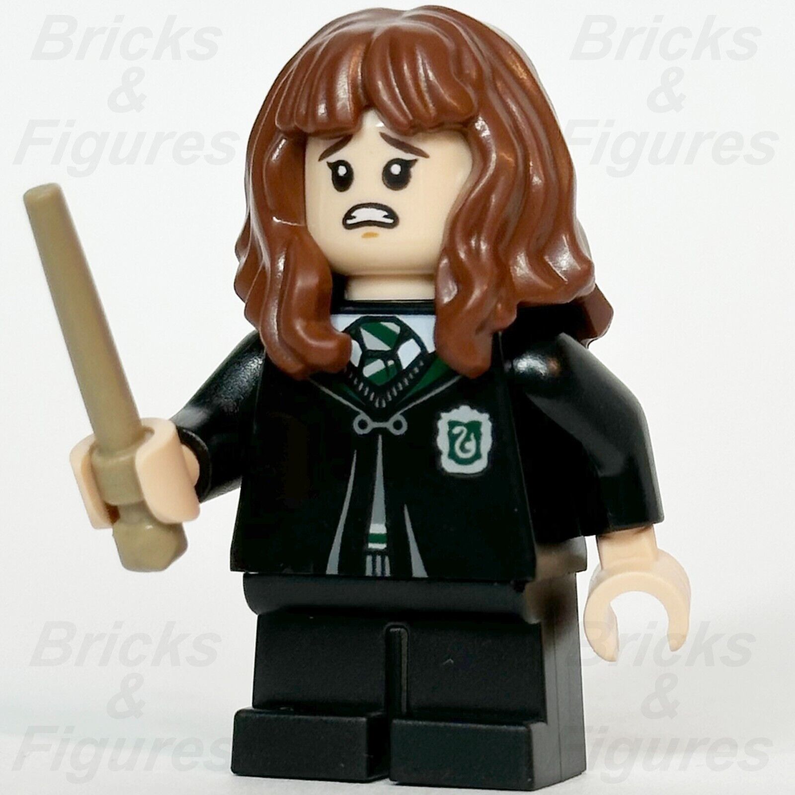 LEGO Harry Potter Hermione Granger Minifigure Slytherin Robe Witch 76386 hp286 - Bricks & Figures