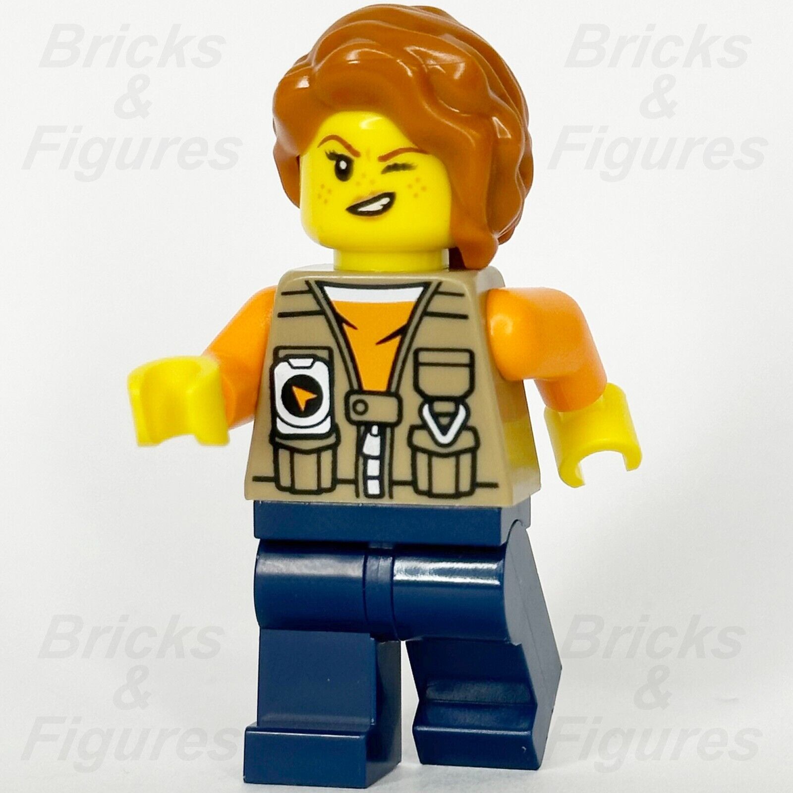 LEGO City Jungle Photographer Minifigure Tan Vest 60437 952410 60425 cty1766