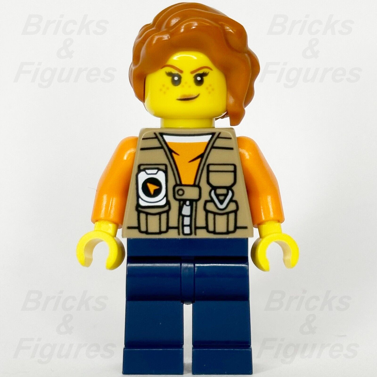 LEGO City Jungle Photographer Minifigure Tan Vest 60437 952410 60425 cty1766 - Bricks & Figures