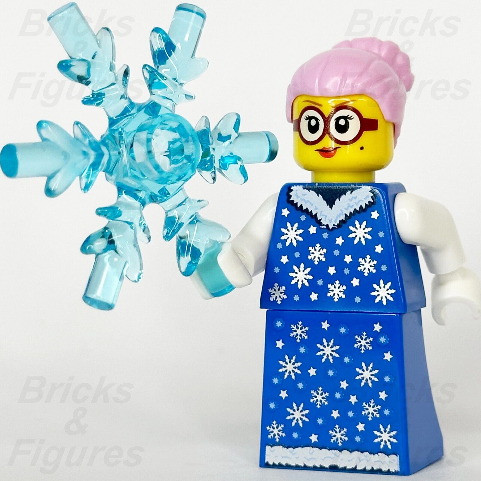 LEGO Lady Winter Minifigure with Ice Snowflake Build-A-Minifigure BAM 2023 Snow - Bricks & Figures