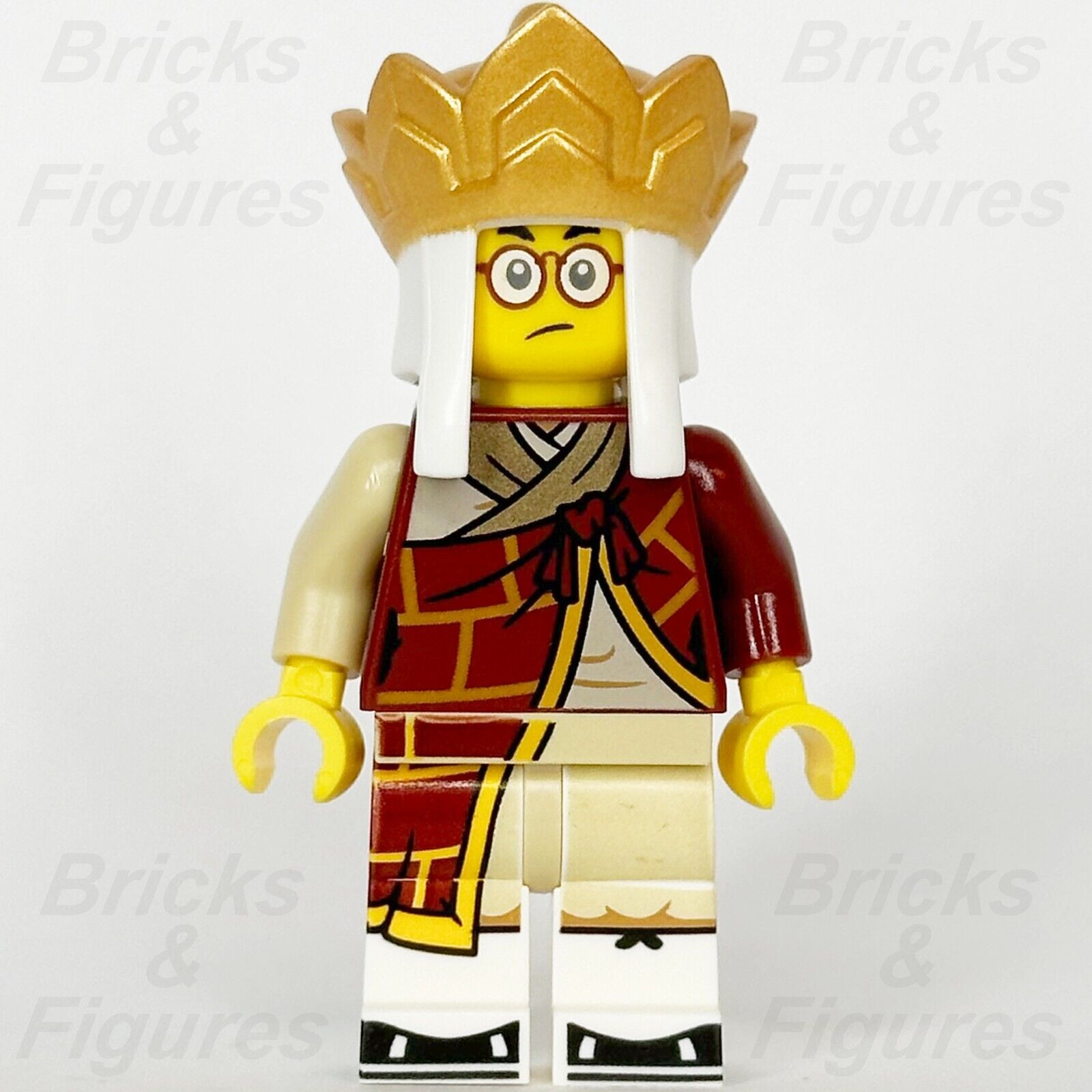 LEGO Monkie Kid Mr. Tang Minifigure Dark Red Robe Gold Headdress 80045 mk120 - Bricks & Figures