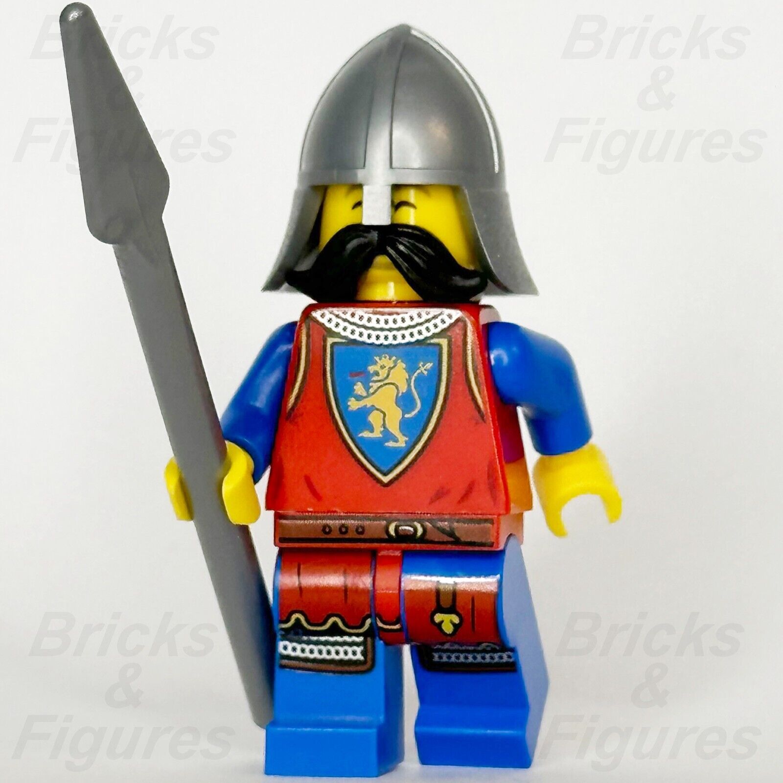 LEGO Castle Lion Knight Tower Guard Minifigure Male Black Moustache 10332 cas589 - Bricks & Figures