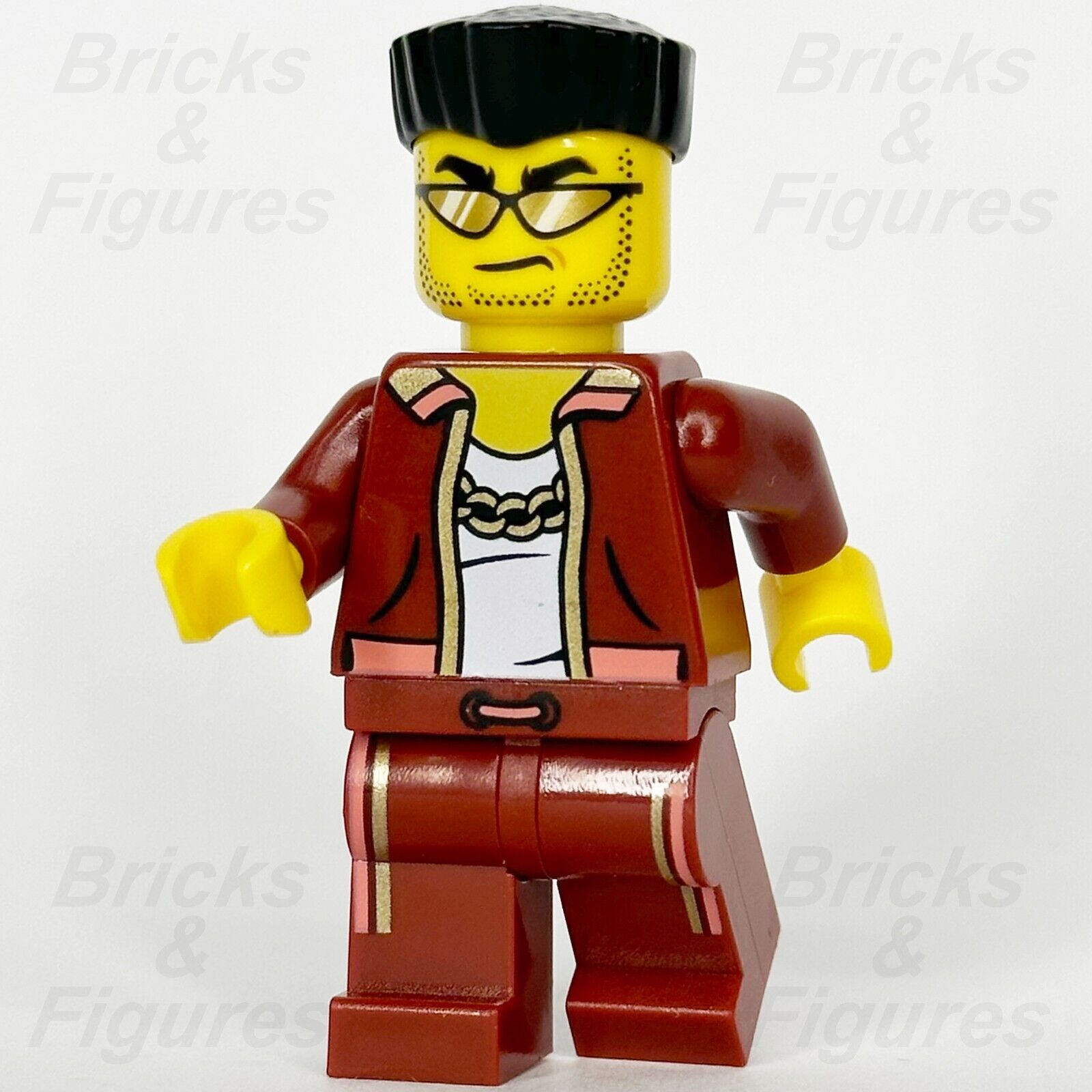 LEGO City Bandit Crook Minifigure Dark Red Jacket Police Town Male 60417 cty1738