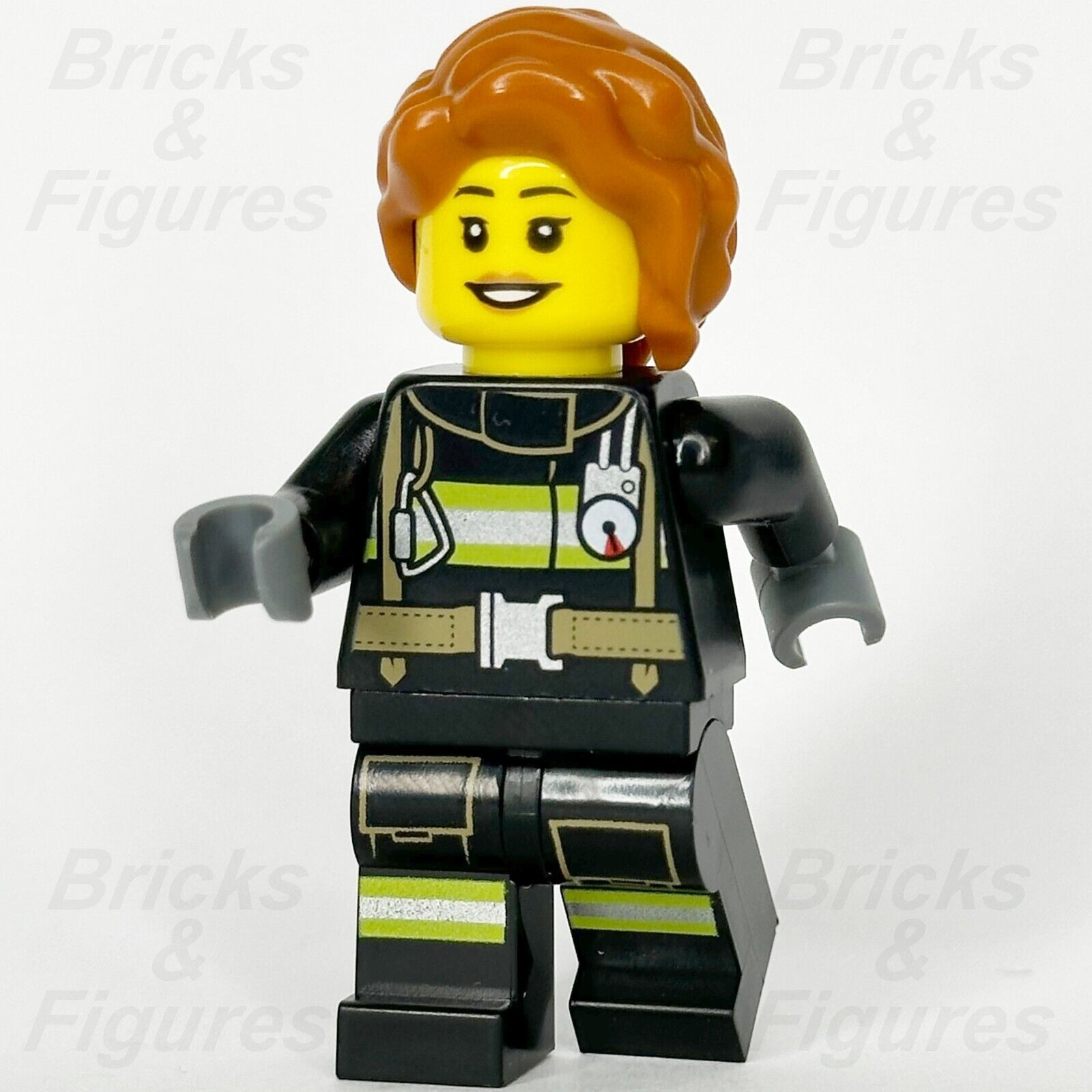 LEGO City Firefighter Minifigure Fire Firefighting Uniform Female 60414 cty1713 - Bricks & Figures