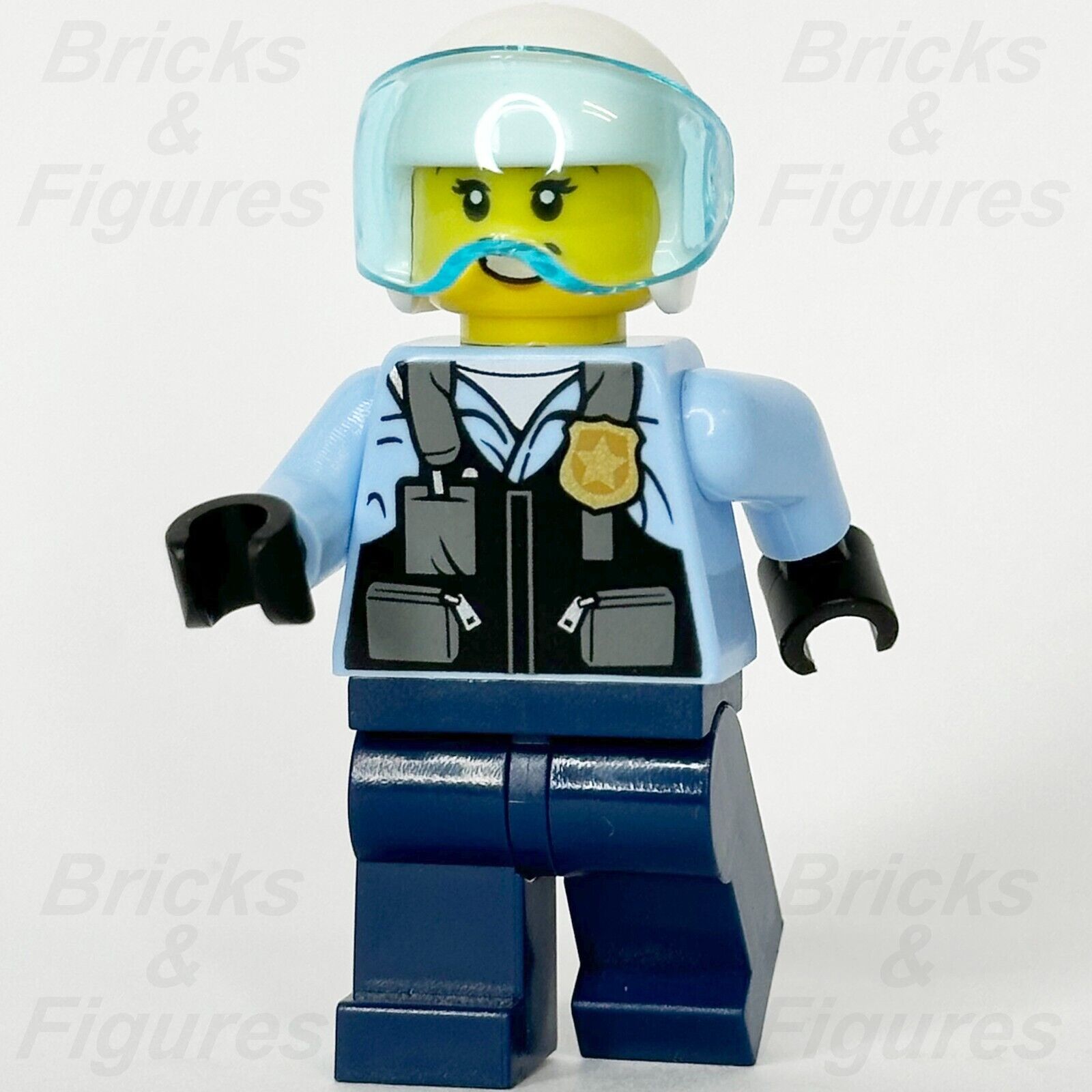 LEGO City Police Officer Rooky Partnur Minifigure Jet Pilot Town 60317 cty1374 - Bricks & Figures