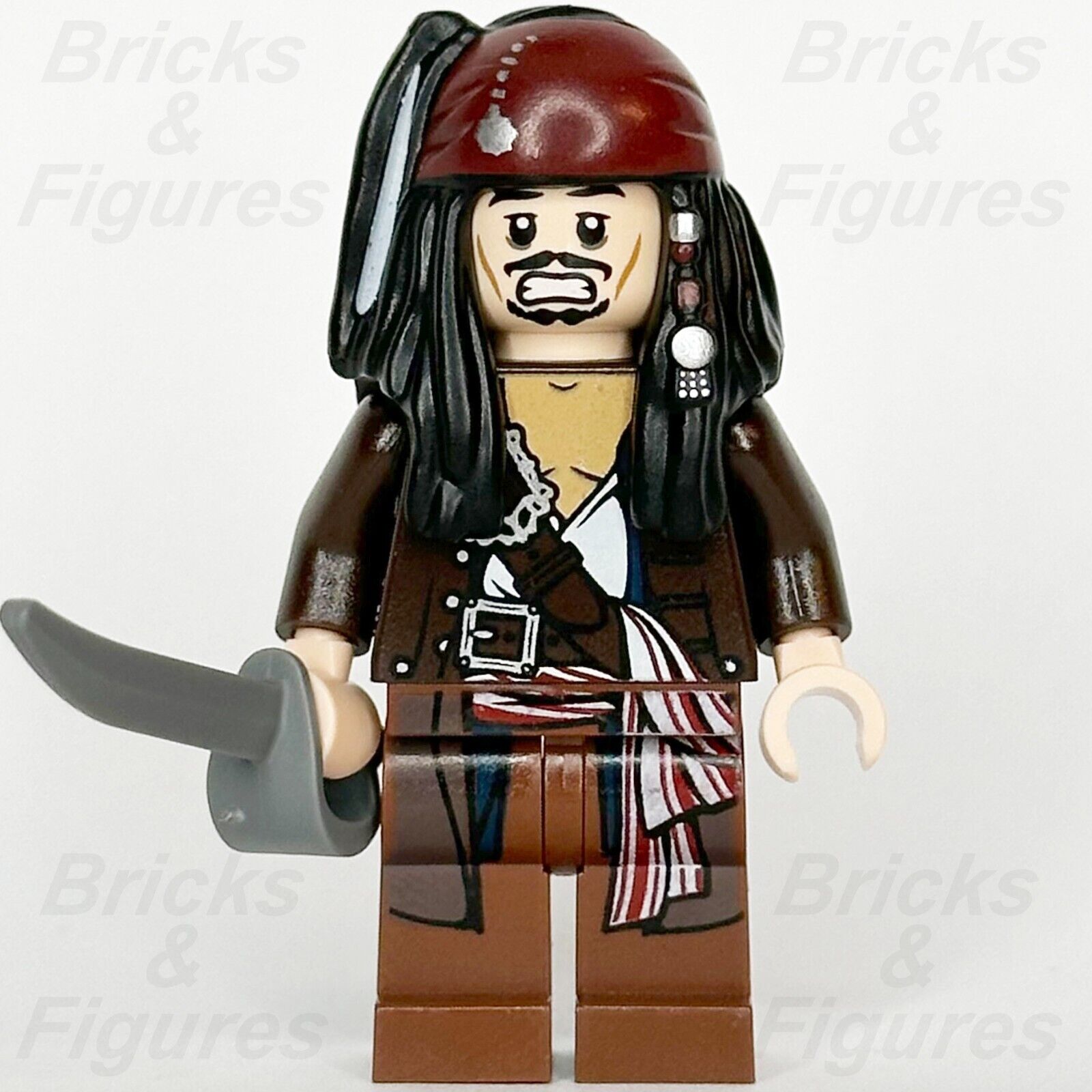LEGO Pirates of the Caribbean Captain Jack Sparrow Minifigure Pirate 4184 poc034 - Bricks & Figures