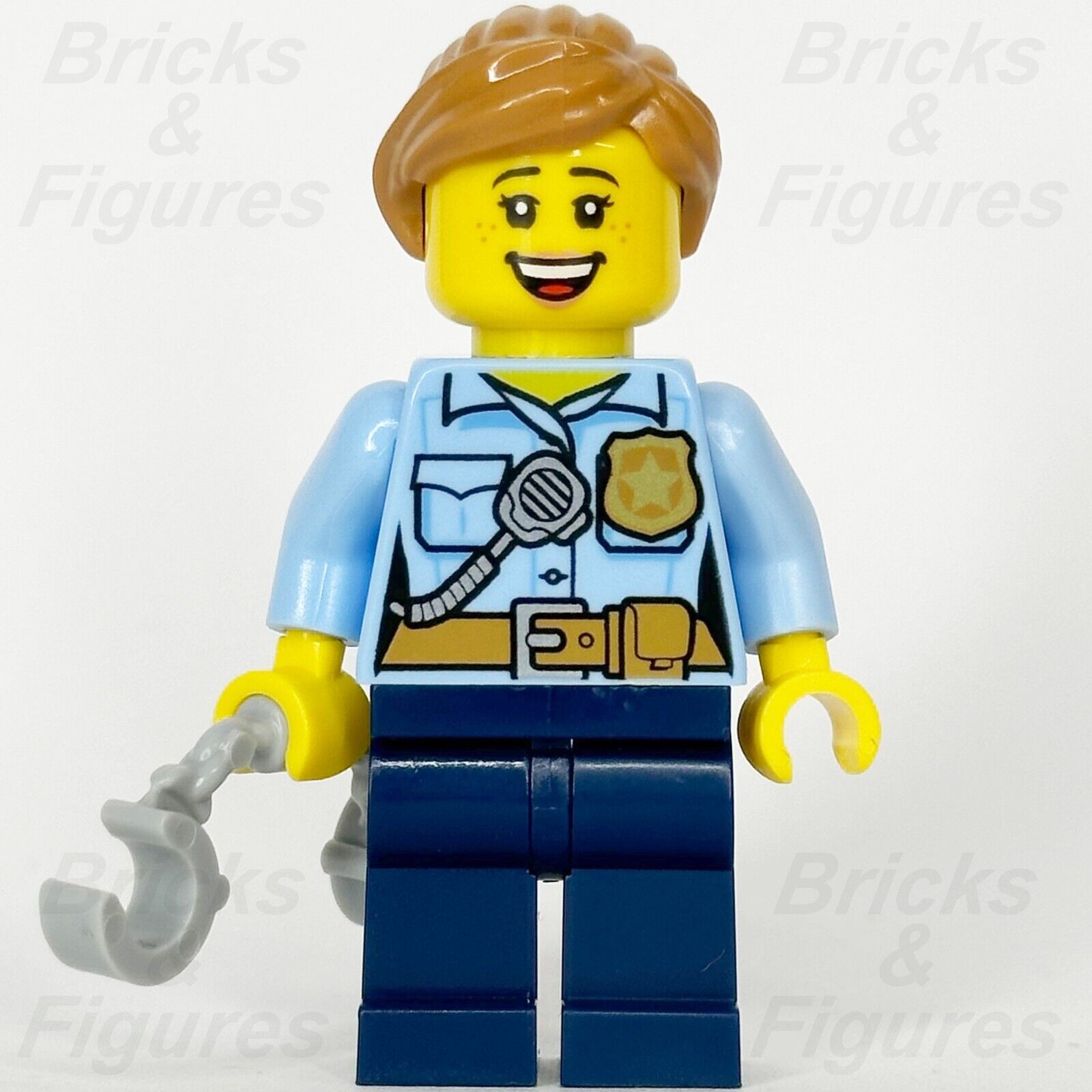 LEGO City Police Officer Female Minifigure Handcuffs Badge Radio 60314 cty1384 - Bricks & Figures