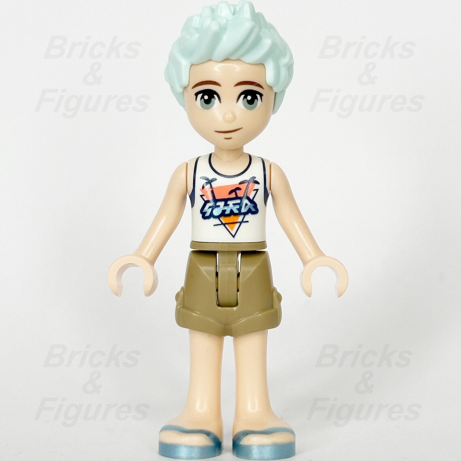 LEGO Friends Charli Minifigure White Top Palm Trees Tan Shorts 41737 frnd644