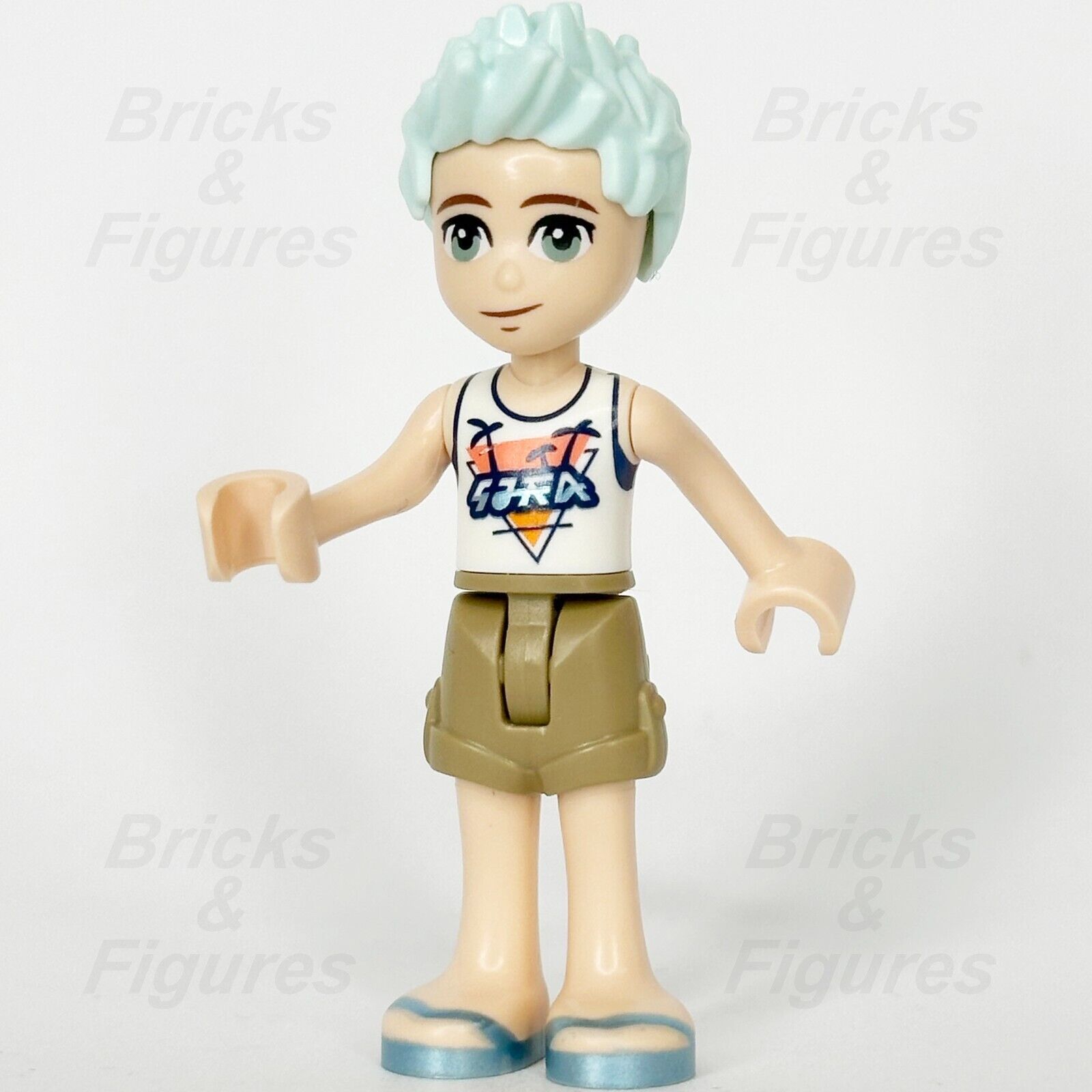 LEGO Friends Charli Minifigure White Top Palm Trees Tan Shorts 41737 frnd644