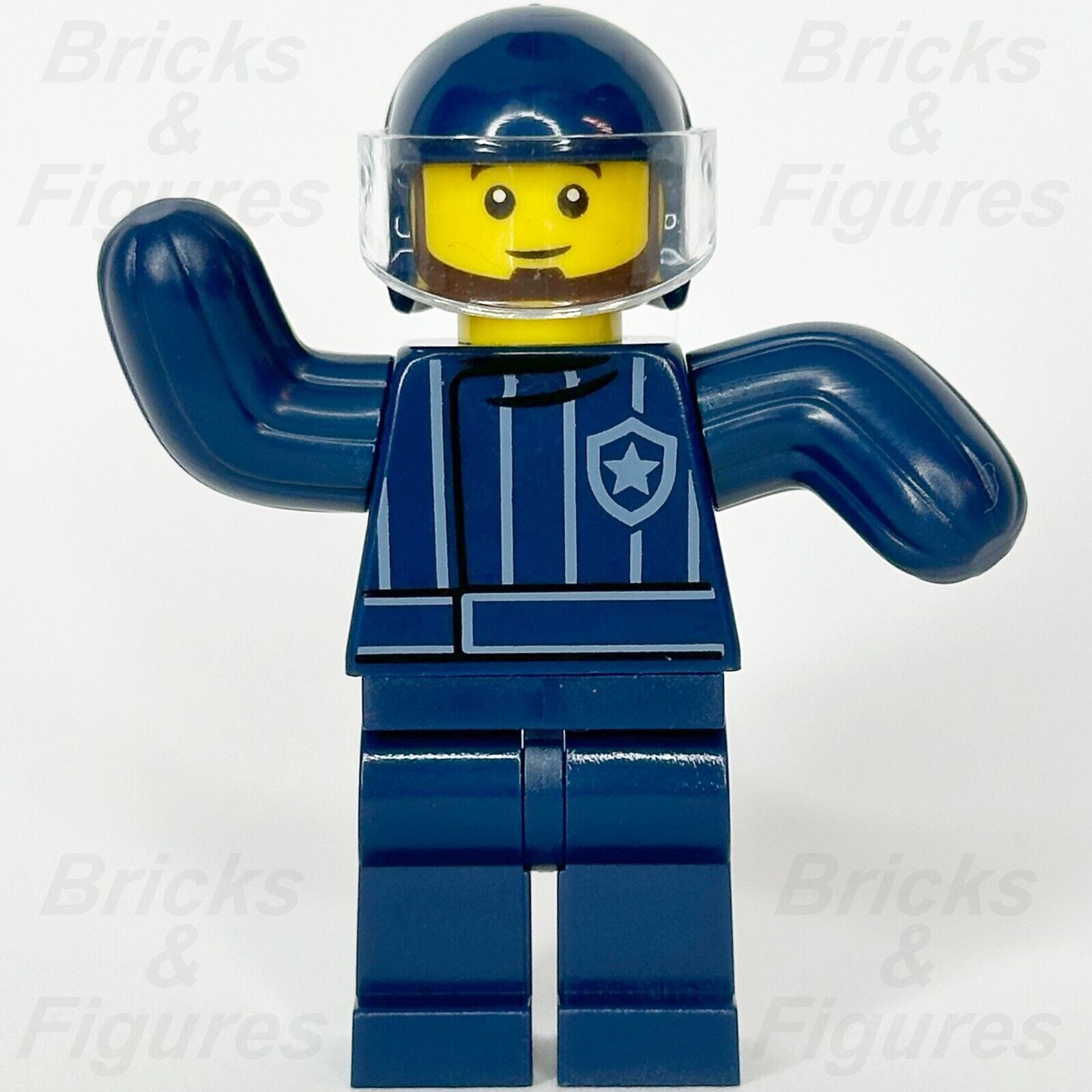 LEGO City Police Dog Trainer Minifigure Bite Suit Dark Blue Helmet 60369 cty1526 - Bricks & Figures