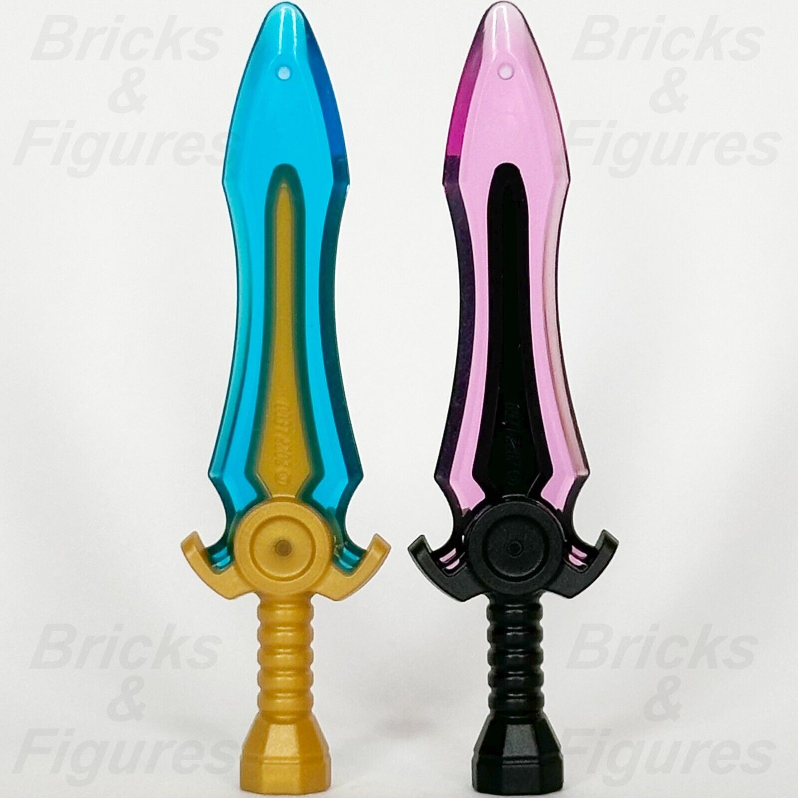 LEGO DREAMZzz Minifigure Sword Weapon Part Pack Blue Pink Blade Broadsword x 2 - Bricks & Figures