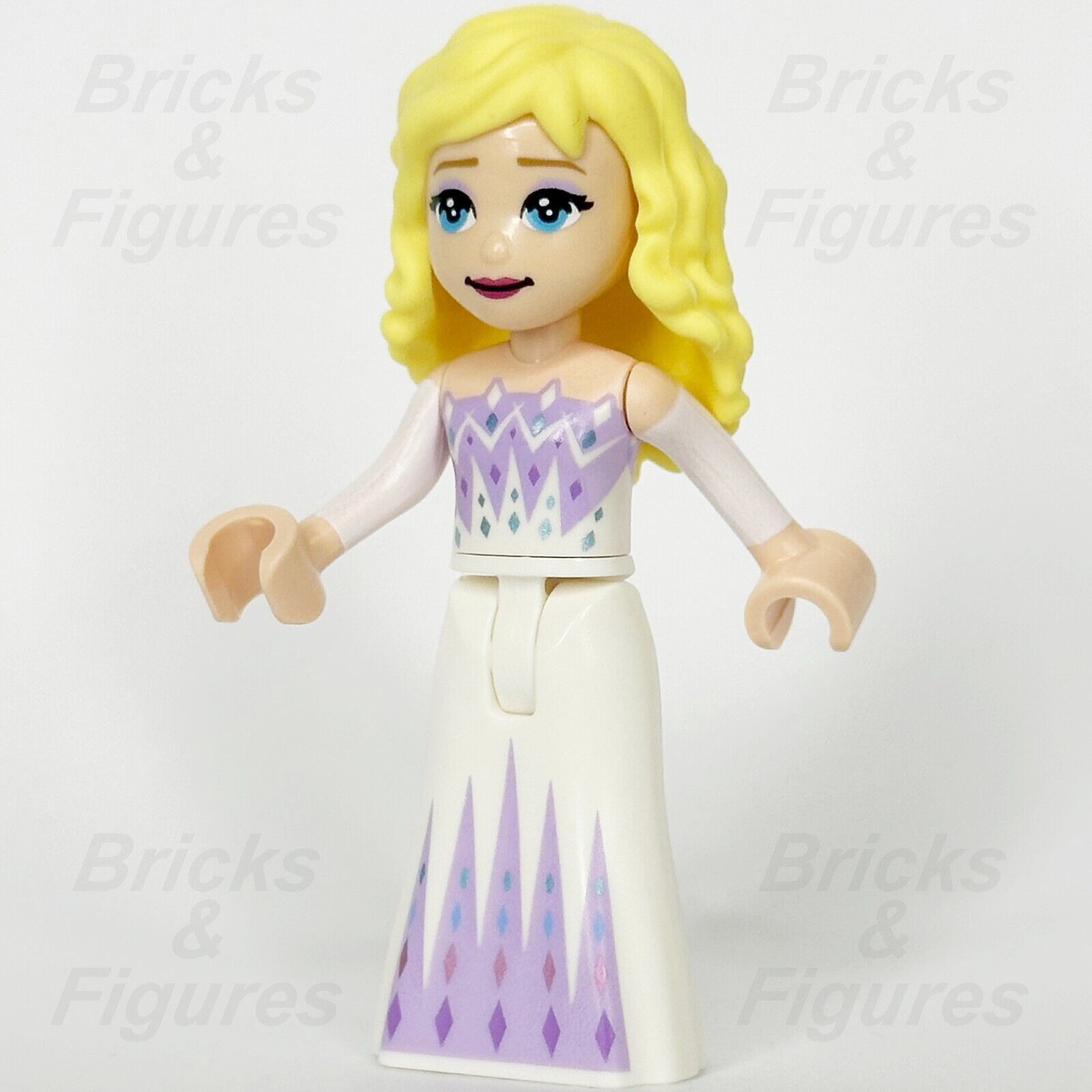 LEGO Frozen Elsa Minifigure White and Lavender Dress Disney Princess 43209 dp158 - Bricks & Figures