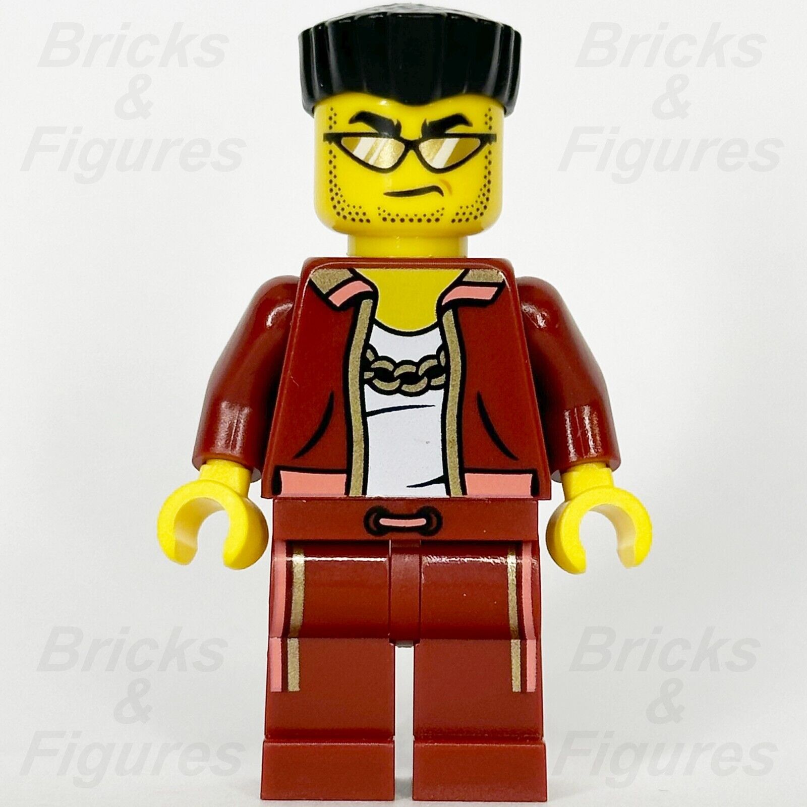 LEGO City Bandit Crook Minifigure Dark Red Jacket Police Town Male 60417 cty1738 - Bricks & Figures