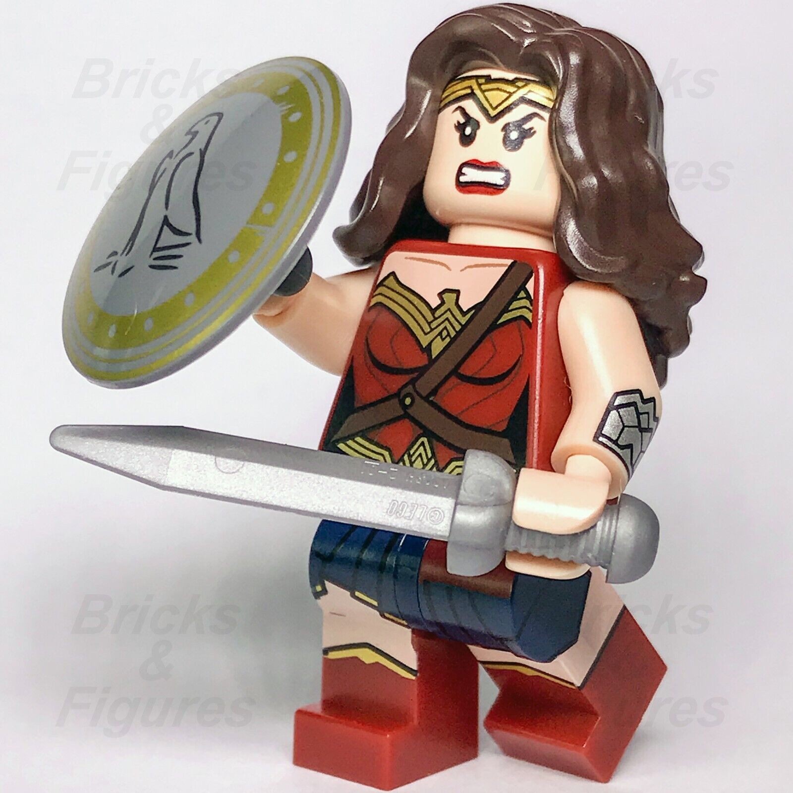 LEGO Super Heroes Wonder Woman Minifigure DC Sword & Shield 76087 76046 sh221 - Bricks & Figures