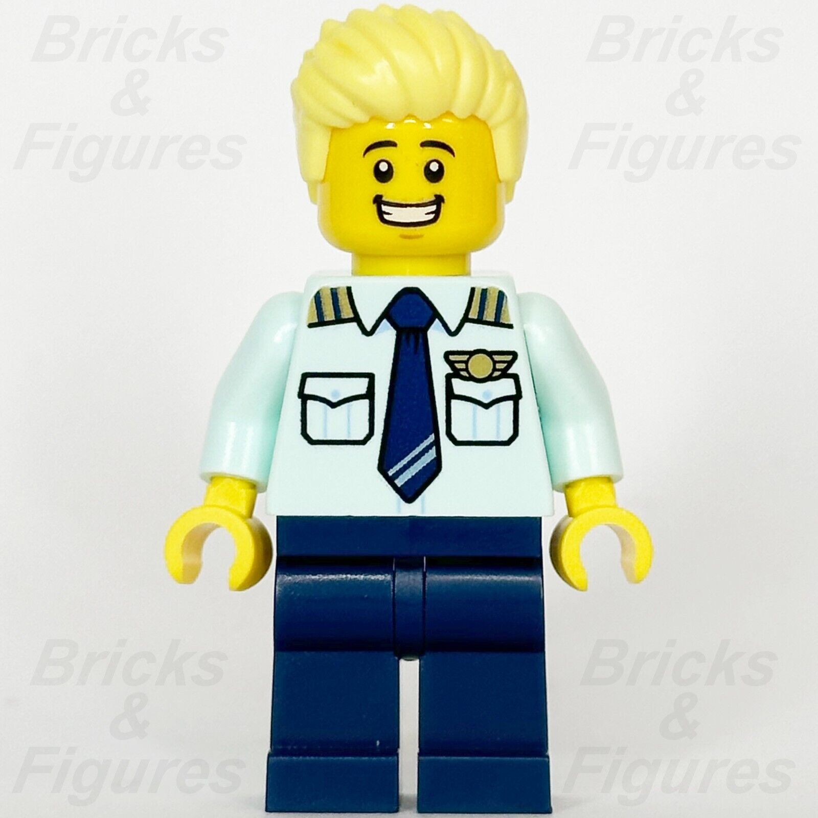 LEGO City Passenger Plane Pilot Minifigure Male Minifig Town 60367 cty1679 - Bricks & Figures