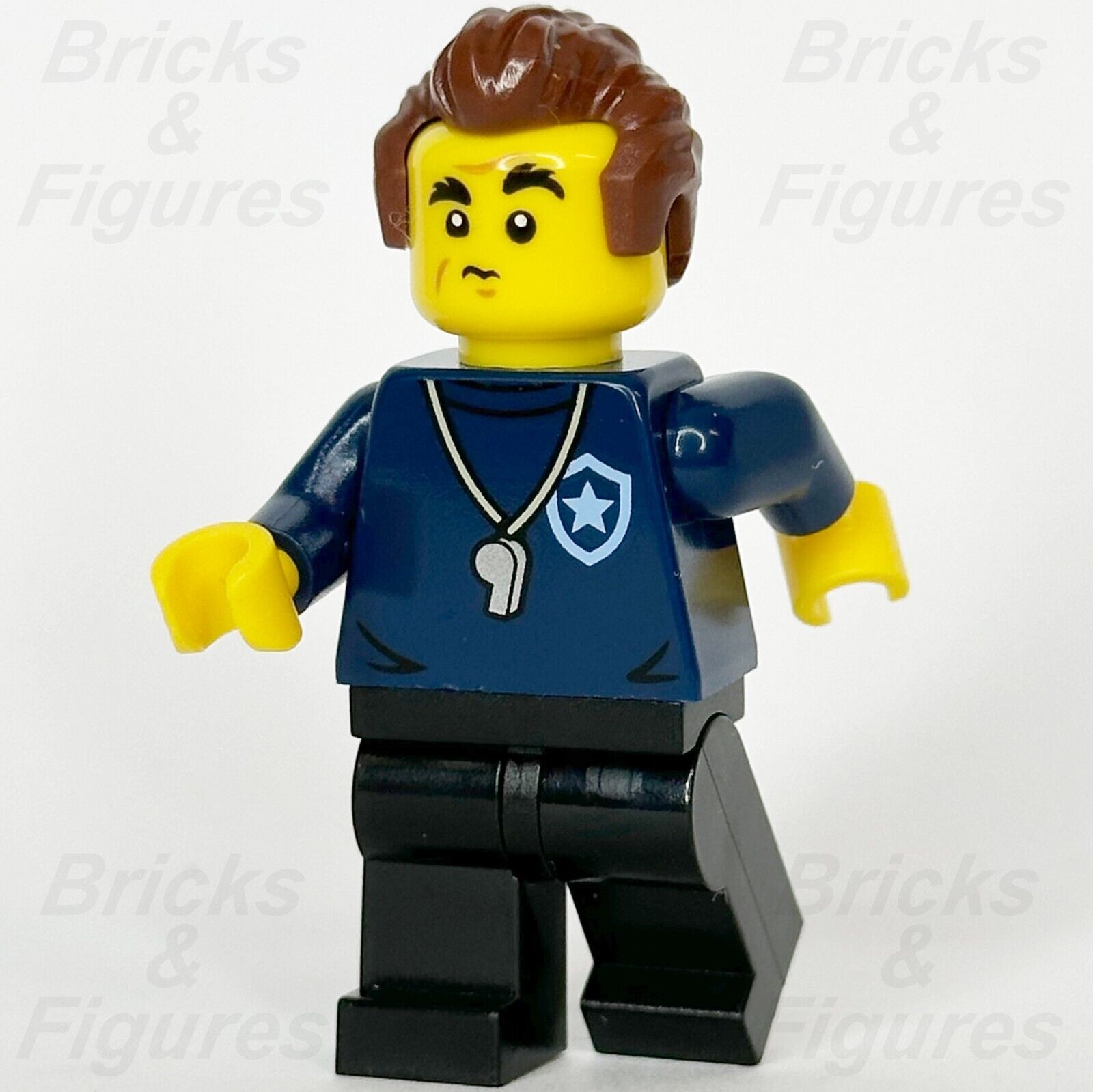 LEGO Police City Trainer Academy Male Minifigure Badge Whistle 60372 cty1559 - Bricks & Figures