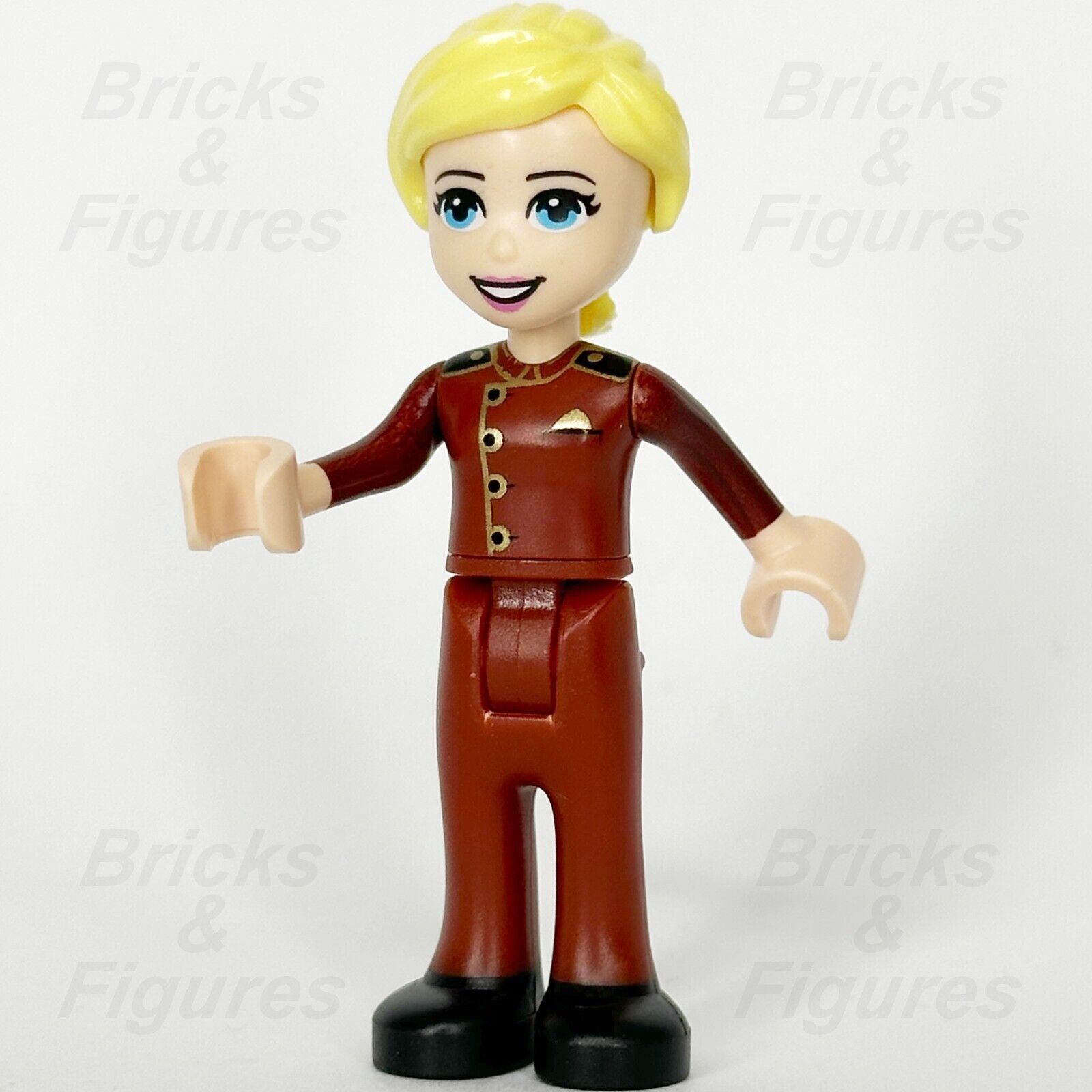 LEGO Friends Stephanie Minifigure Dark Red Usher Uniform Hotel 41684 frnd452 - Bricks & Figures