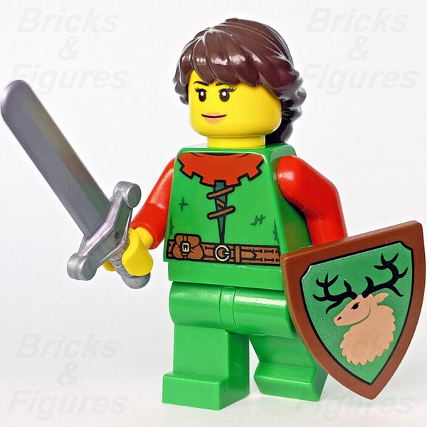 LEGO Forestwoman Castle Forestmen Minifigure with Sword & Shield 40567  cas558