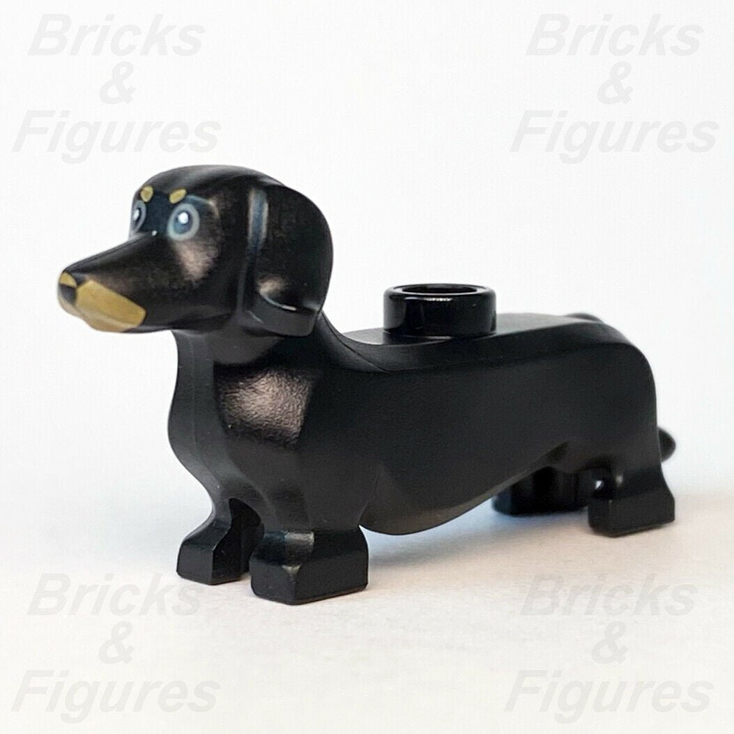 New City Town LEGO Black Dachshund Sausage Dog Animal Build-A-Minifigure BAM - Bricks & Figures