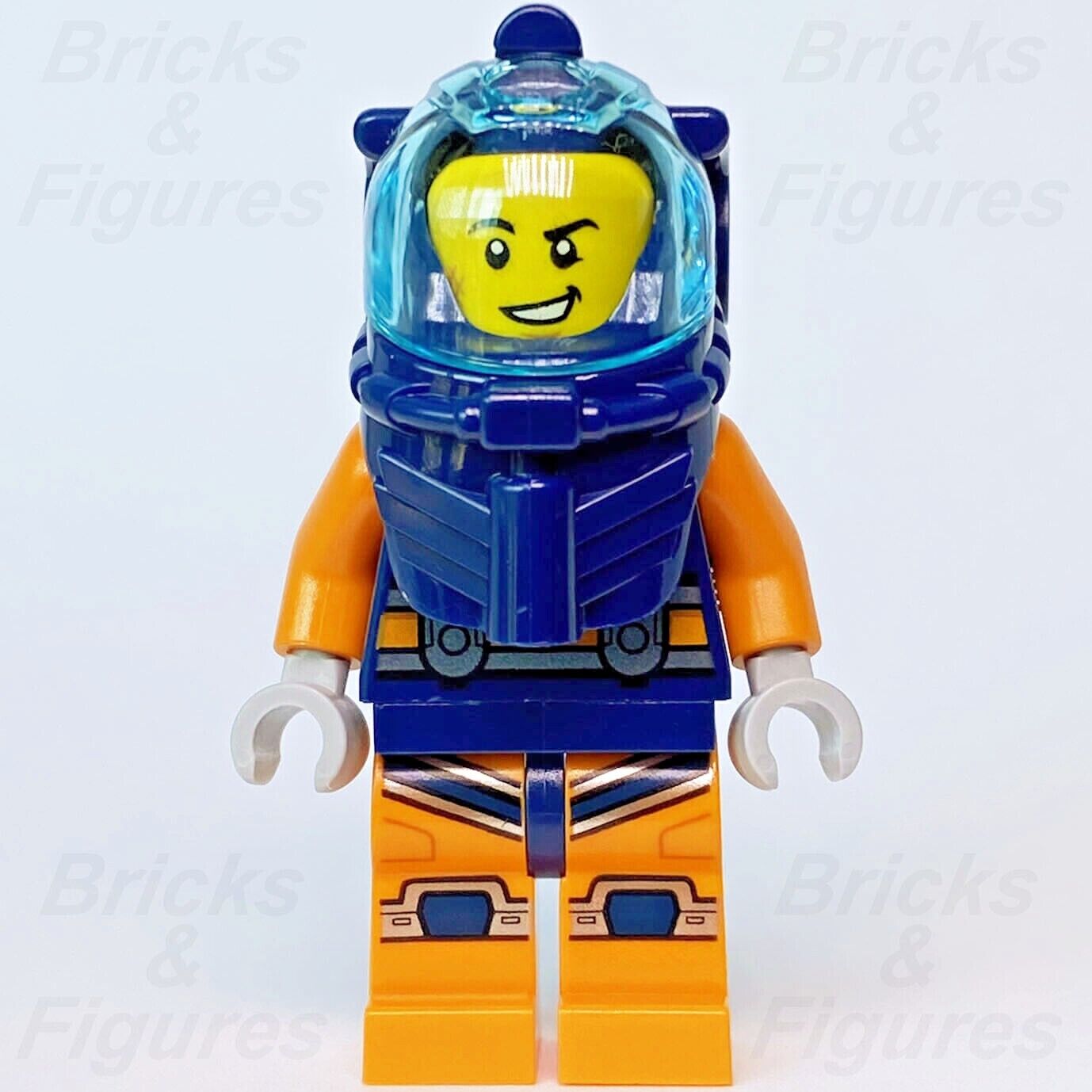 New Town City LEGO Deep Sea Diver Grin Explorers Male Minifigure 60265 cty1164 - Bricks & Figures