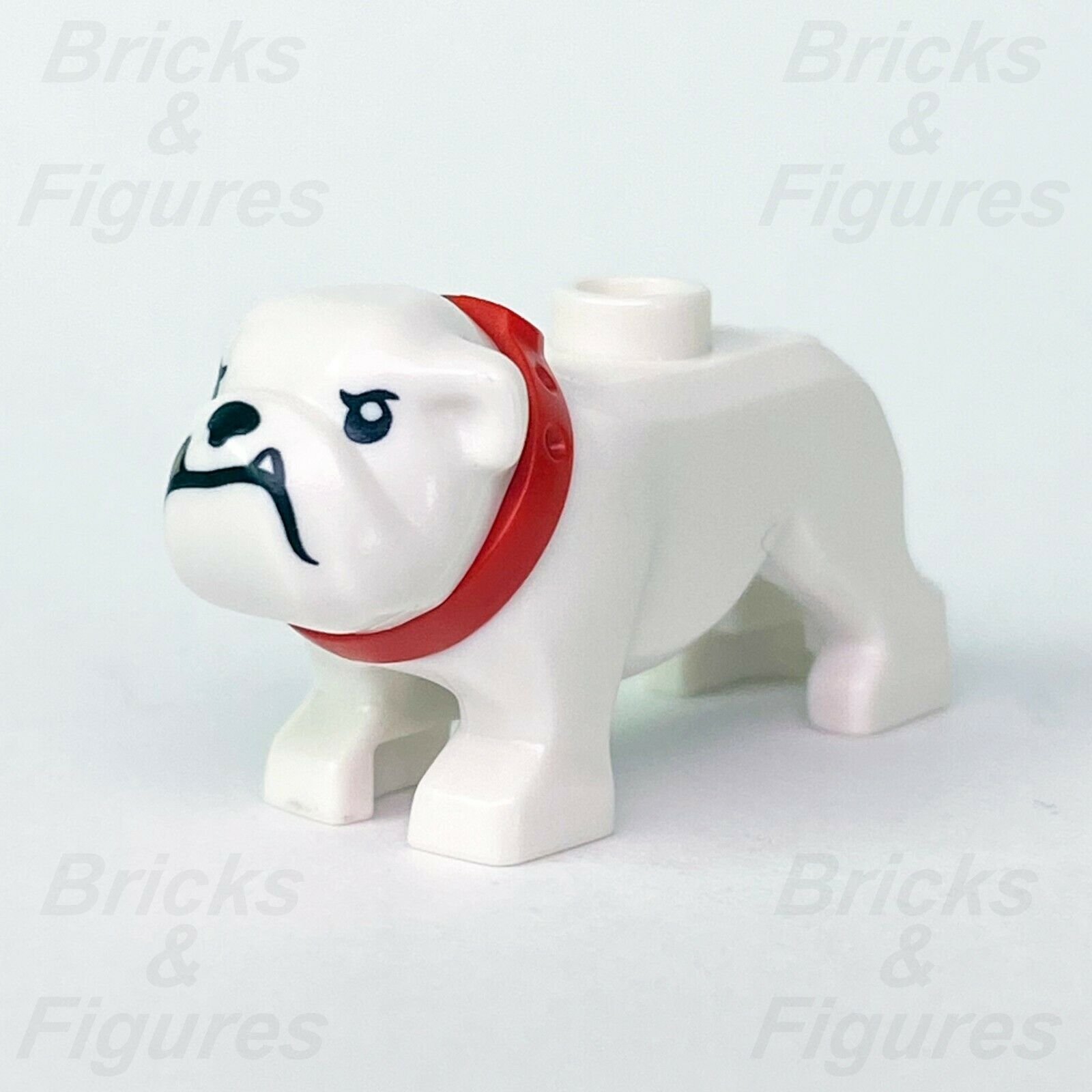 Town & City LEGO White Bulldog Dog with Red Collar & Gold Tooth Police 60246 - Bricks & Figures