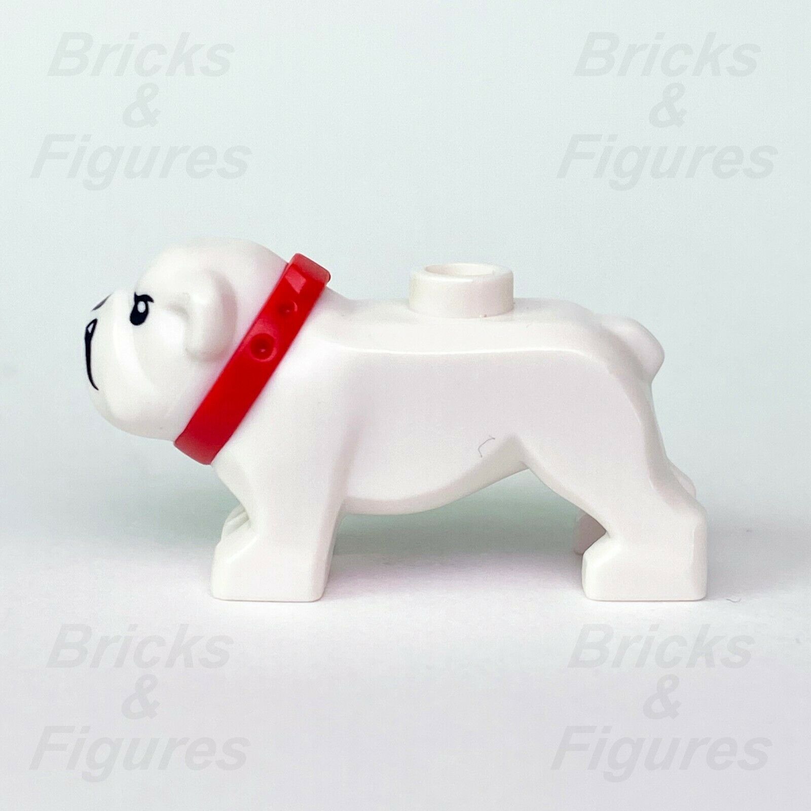 Town & City LEGO White Bulldog Dog with Red Collar & Gold Tooth Police 60246 - Bricks & Figures